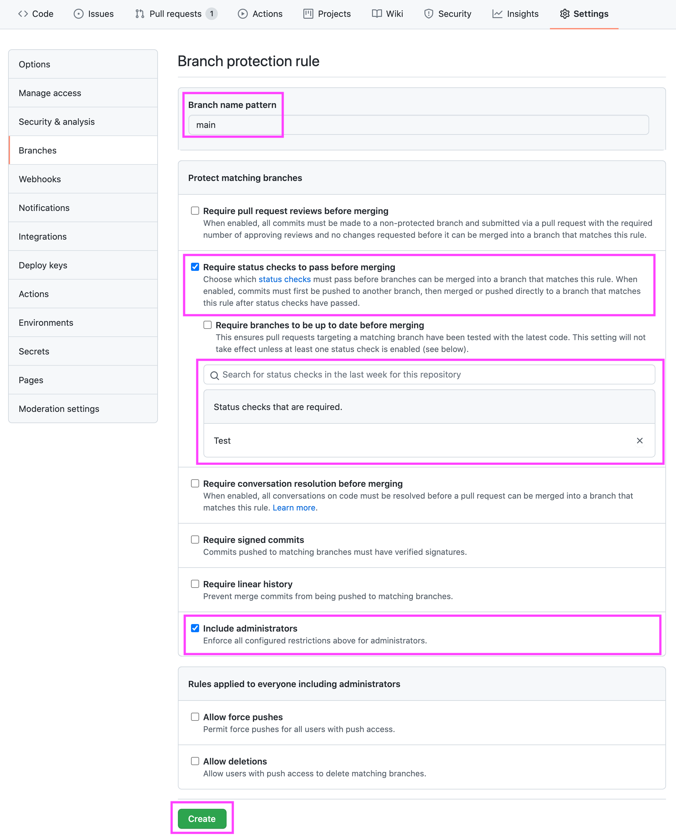 テスト失敗時にmainブランチへマージ不可にする|Railsアプリケーション